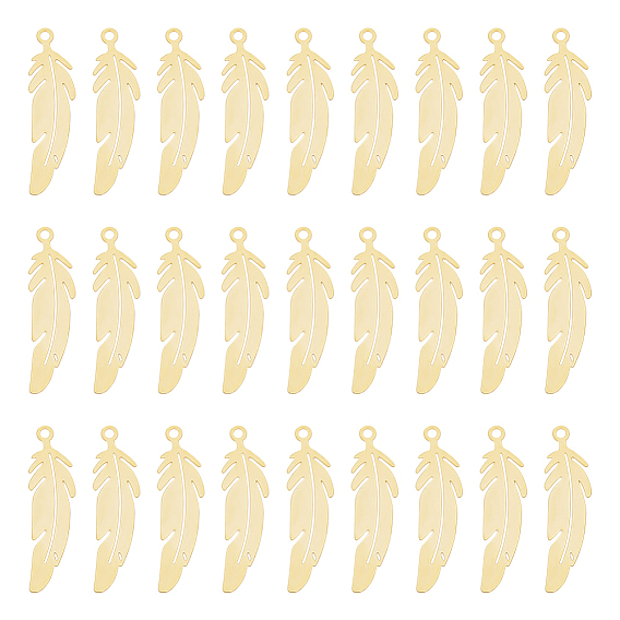 Покрытие стойки 201 подвески из нержавеющей стали, гравированные металлические украшения, без никеля , перо