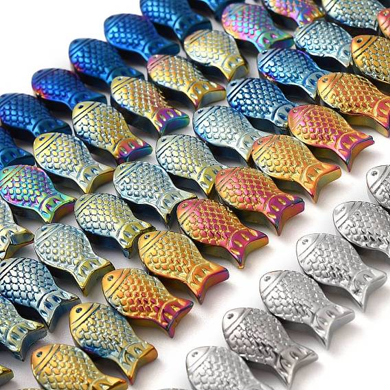 Стеклянные бусины с гальваническим покрытием , рыба