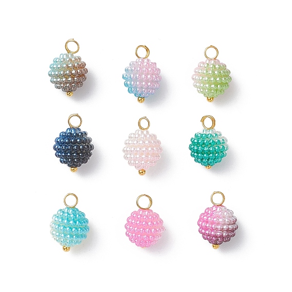 Имитация жемчуга акриловые брелоки, с медными контактами, ягодное очарование