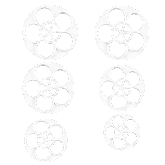 Набор пластиковых формочек для печенья из полипропилена, формочки для помадки печенья, круглый с цветочным узором