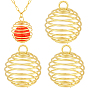 6 pendentifs en laiton, charmes rondes, sans cadmium et sans plomb, plaqué longue durée, crémaillère plaquage
