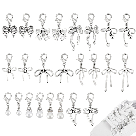 24 шт. 12 стильные украшения для обуви из искусственного жемчуга из АБС-пластика, Сплав с застежками когтя омара