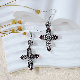 Gothic Style Fashion Earrings with Ankh Cross Design for Women