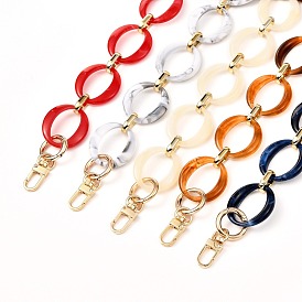 Acrylic & CCB Plastic Linking Rings Bag Handles, Alloy Swivel Clasps & Spring Gate Rings, for Bag Straps Replacement Accessories