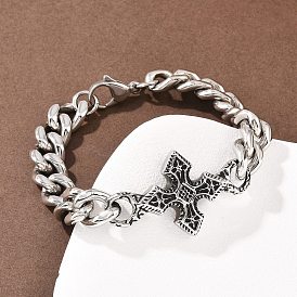 304 браслеты из кубинской цепочке из нержавеющей стали, перекрестные браслеты ссылка