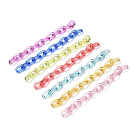 Handmade Transparent Acrylic Cable Chains, for Jewelry Making, Unwelded, Oval