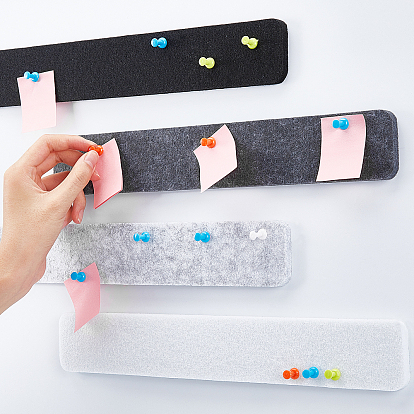 Nbeads Felt Self-adhesion Message Plates Set, with Drawing Pins, Rectangle