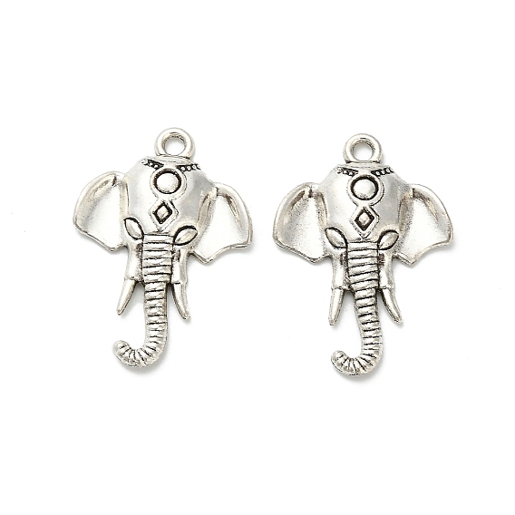 Сплавочные подвески тибетского стиля, без свинца и без кадмия, Слон прелести