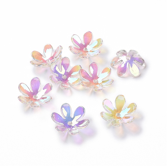 Transparentem Acrylperlenkappen, 6-Blütenblatt Blüte