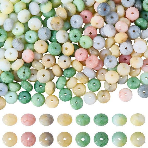 304шт 4 цветные стеклянные бусины нити, имитация драгоценных камней, рондель, окрашенные