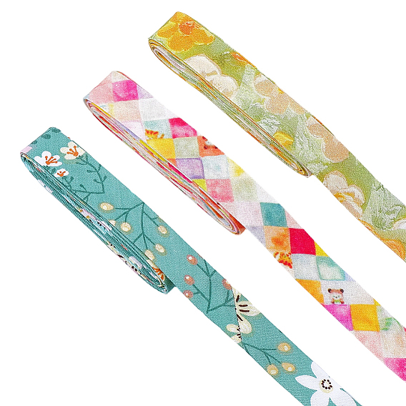 7.5m 3 ruban de coton imprimé en couleurs, pour accessoires de vêtement, décoration cadeau