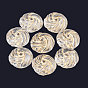 Plating Acrylic Beads, Metal Enlaced, Flat Round