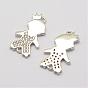 Brass Micro Pave Grade AAA Cubic Zirconia Links, Boy, Cadmium Free & Nickel Free & Lead Free, Real Platinum Plated