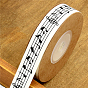 Cotton Ribbon, Musical Note Pattern, for Gift Wrapping, Party Decoration