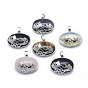 Mixed Gemstone Pendants, with Alloy Findings, Oval