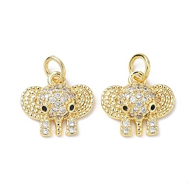 Латунные микро проложить кубического циркония прелести, с целью перехода в кольце, Слон прелести, без свинца и без кадмия, долговечный, стойки покрытие