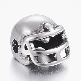 304 Stainless Steel Beads, Football Helmet