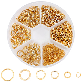 1200 шт. 6 стили 304 соединительные кольца из нержавеющей стали, открытые кольца прыжок