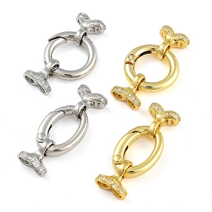 Реечное покрытие латунь микро паве прозрачный кубический цирконий складные застежки, долговечный, без свинца и без кадмия