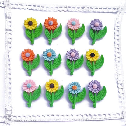 Opaque Resin Cabochons, Daisy