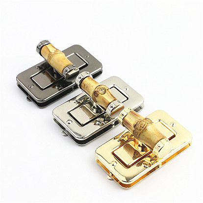 Поворотные замки для кошельков из сплава, бамбуковая палочка, поворотная застежка, аксессуары для изготовления сумок своими руками, прямоугольные