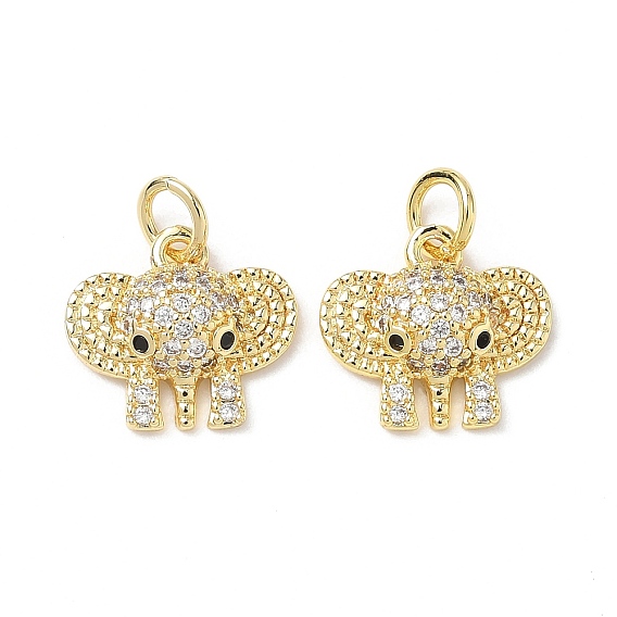 Латунные микро проложить кубического циркония прелести, с целью перехода в кольце, Слон прелести, без свинца и без кадмия, долговечный, стойки покрытие