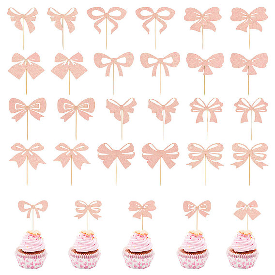 5 бумажные пакеты с бантами украшения для торта, торт вставки карты