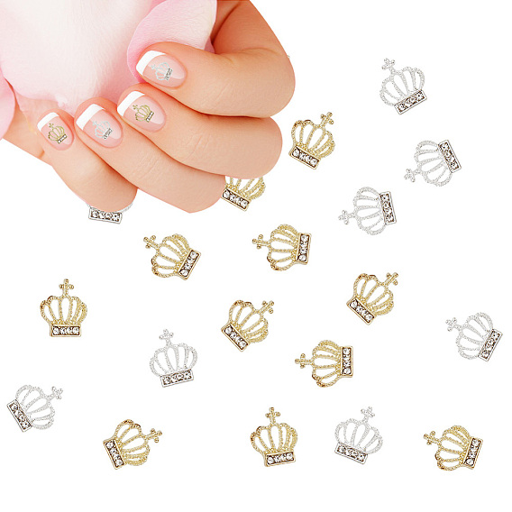 40шт 2 цвета сплав горный хрусталь кабошоны, ногтей декоративные аксессуары, корона