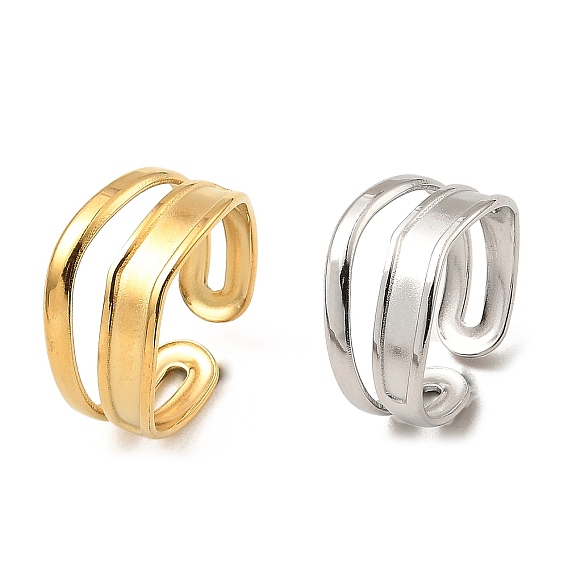 304 открытые манжеты из нержавеющей стали, двойные линии