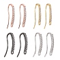 4 Pairs 4 Colors Brass Micro Pave Clear Cubic Zirconia Earring Hooks, Ear Wire