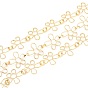 Handmade Alloy Link Chains, with Spool, Unwelded, Long-Lasting Plated, Flower, Lead Free & Cadmium Free