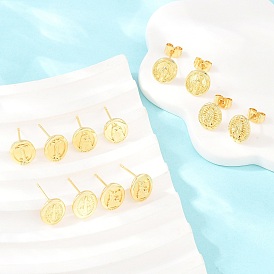 Латунь серьги, овальные, долговечный, стойки покрытие, без свинца и без кадмия