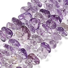 Природный аметист нитей бисера, самородки, с бисером