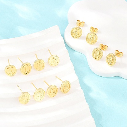 Латунь серьги, овальные, долговечный, стойки покрытие, без свинца и без кадмия