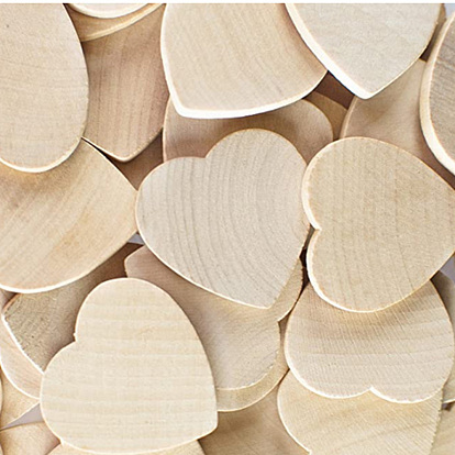 Unfinished Wood Heart Cutout Shape, for DIY Painting Ornament Christmas Home Decor Pendants
