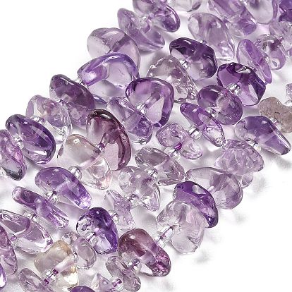 Природный аметист нитей бисера, самородки, с бисером