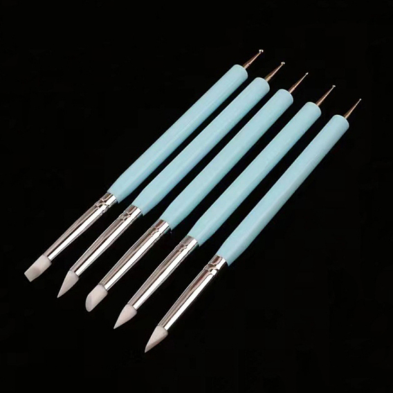 Ручка для лепки из силиконовой полимерной глины, с пластиковой подставкой для ручек, набор ручек для резьбы по глине