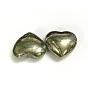 Natural Pyrite Heart Love Stones, Pocket Palm Stones for Reiki Balancing, 40x45x23mm