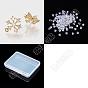 10Pcs Brass Cubic Zirconia Stud Earring Findings, with 925 Sterling Silver Pins and Horizontal Loops, Nickel Free, Snowflake, with 30Pcs Plastic Ear Nuts