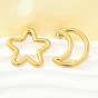 304 из нержавеющей стали серьги, полая луна и звезда
