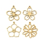 5 шт. 201 подвески из нержавеющей стали, лазерная резка, полый цветочный шарм