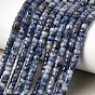 Натуральное синее пятно нитки из бисера яшмы, рондель, граненые