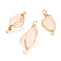 Natural Quartz Crystal Links Connectors, with Real 18K Gold Plated Eco-Friendly Copper Wire, Nuggets
