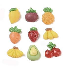 Luminous Resin Decoden Cabochons, Glow in the Dark Fruit, Mango/Avocado/Banana/Carrot/Cherry/Strawberry/Pineapple/Mangosteen