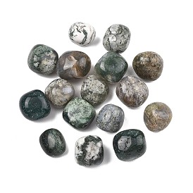Природные моховой агат бисером, обваленные камни, нет отверстий / незавершенного, самородки