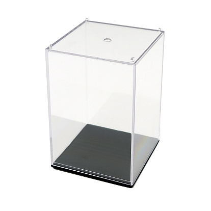 Rectangle Trasparent Acrylic Toys Action Figures Display Boxs, Dustproof Minifigures Display Case with Base