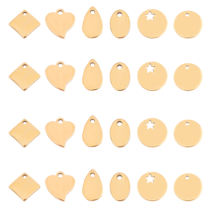 Подвески из нержавеющей стали с вакуумным покрытием pvd, штамповка пустой метки, разнообразные