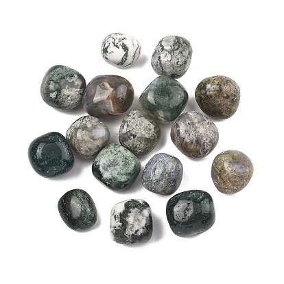 Природные моховой агат бисером, обваленные камни, нет отверстий / незавершенного, самородки