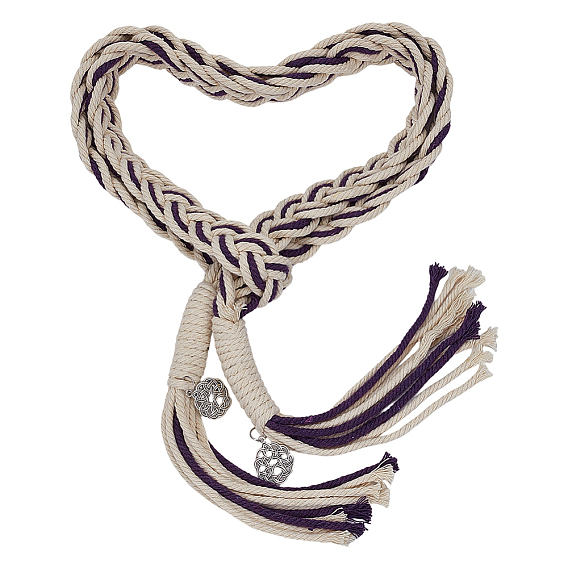 Корсажи на запястье из хлопкового шнура макраме для свадьбы, партийные украшения, с подвесками из сплава дерева