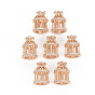 10Pcs Rack Plating Brass Micro Pave Clear Cubic Zirconia Pendants, Long-Lasting Plated, Cadmium Free & Lead Free, Birdcage